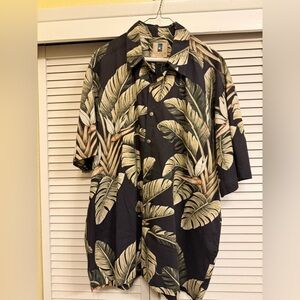 KAHALA Hawaiian Islands Sz XL Men’s Tropical Leaf Print Button-Up Shirt